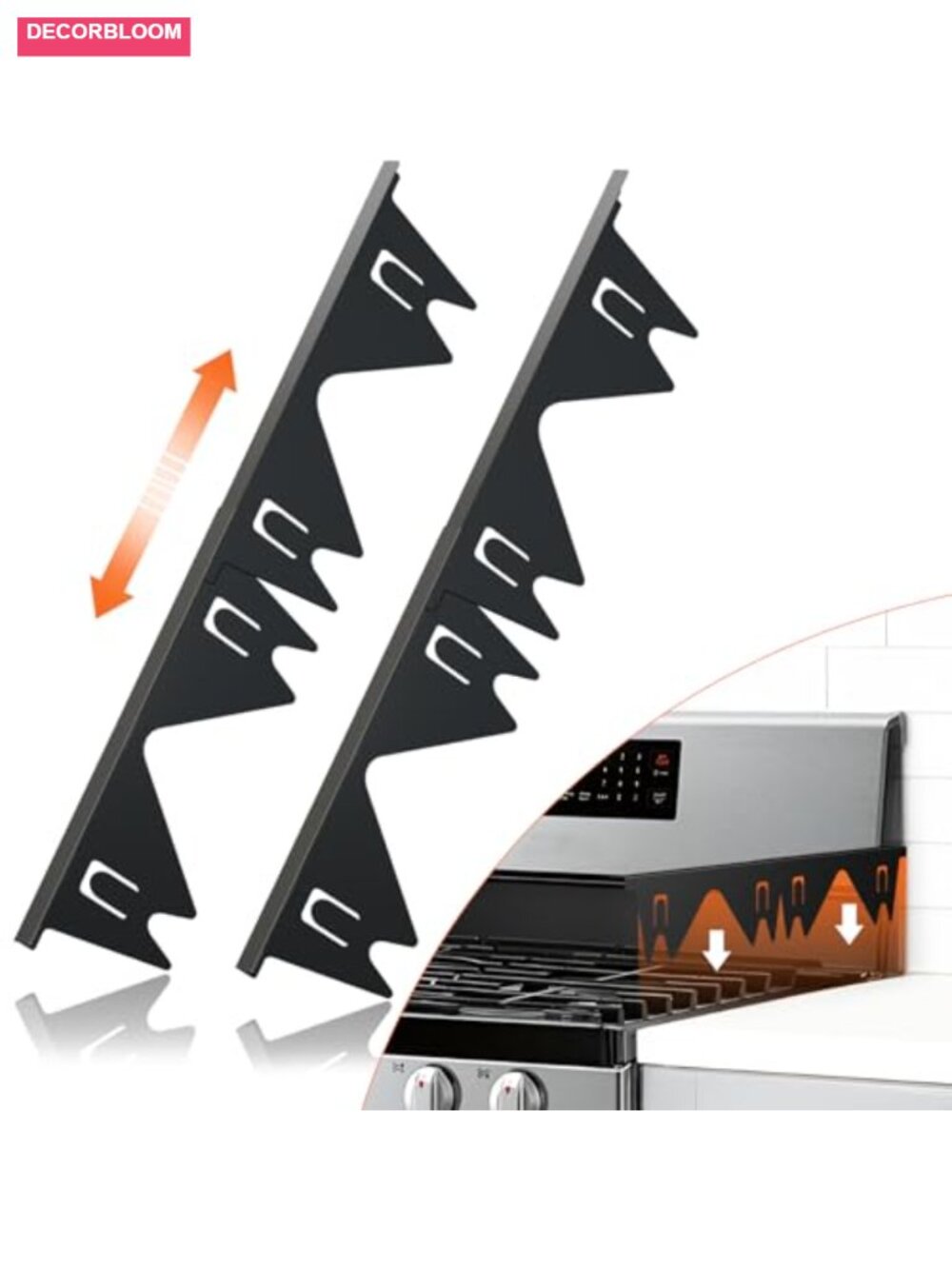 Adjustable Stainless Steel Stove Gap Covers for Kitchen Counter (2 Pack)
